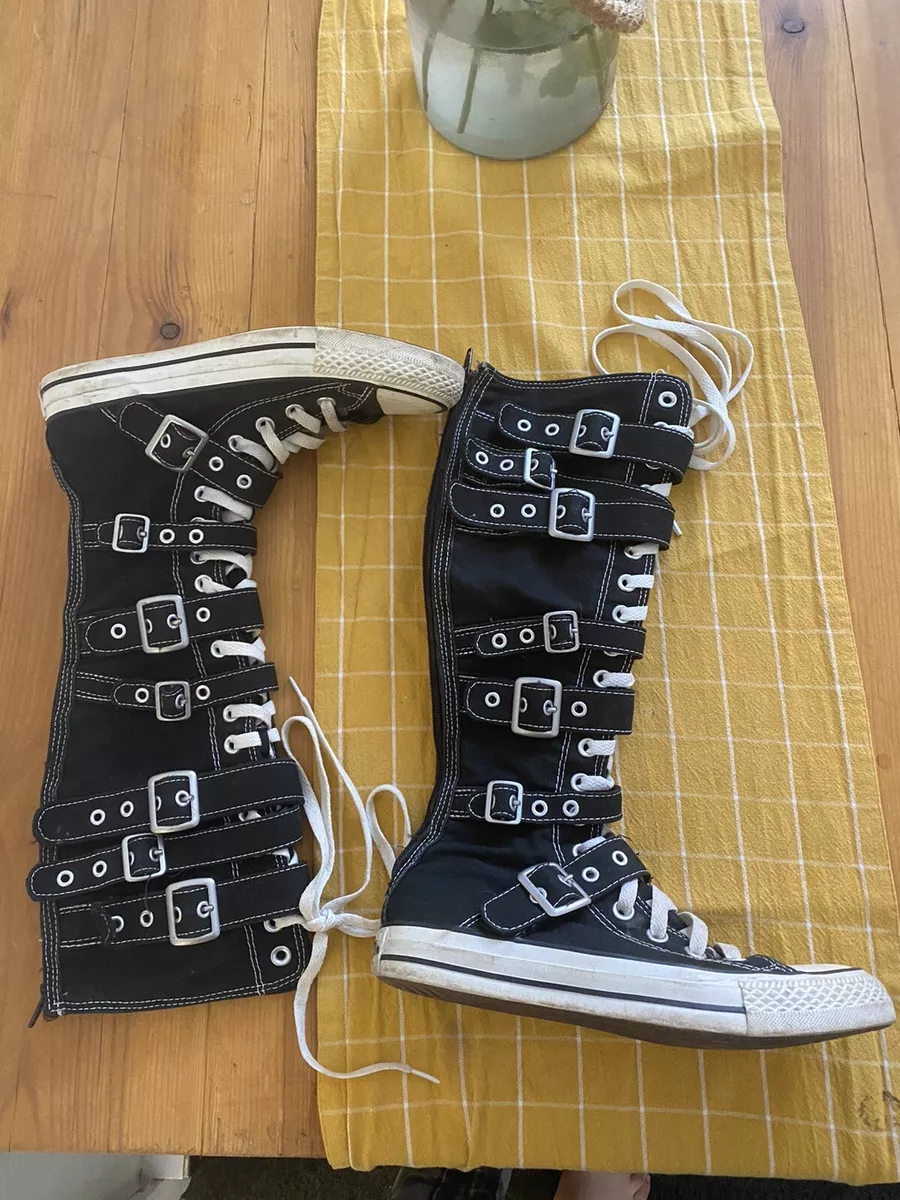 Knee high converse with buckles for best sale sale