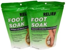 2 - Pack Relief Foot Soak Spearmint and Menthol Scented Epsom Salt 16 oz.