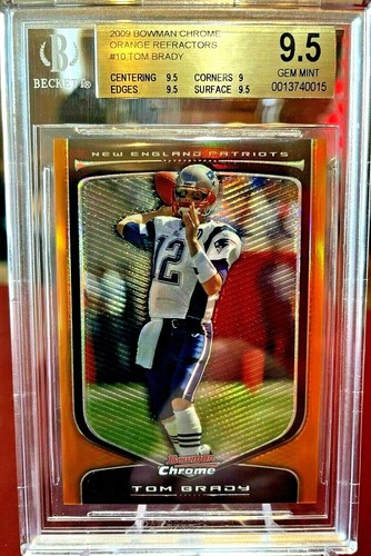 Tom Brady [Orange Refractor] #10 2009 Bowman Chrome card