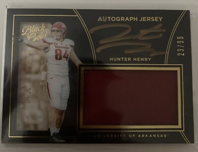 2016 Black Gold Hunter Henry Rookie Jersey Auto 23/99 Mint