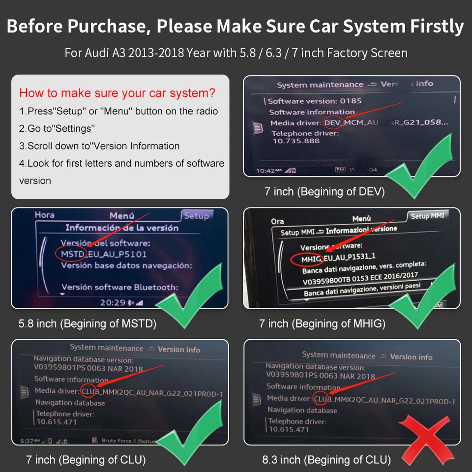 AUDI A3 S3 RS3 2013-17 Wireless Apple Carplay Android Auto RETROFIT Q2 Q5 Q7.. - Image 4 of 4