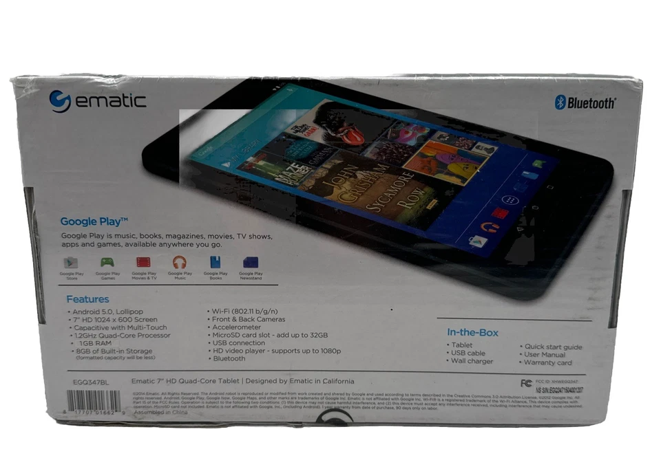 Ematic Quad-Core EGQ347BL 7-Inch HD Tablet with Android 5.0, Lollipop & Google - Image 2 of 3