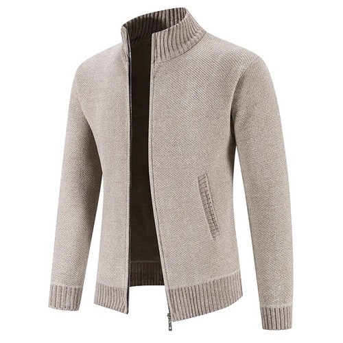 Autumn Winter Warm Cardigan Men Fleece Sweaters Jackets Mens Slim Fit Knitted Sweatercoat Thick Cardigan Sweater Coat Men