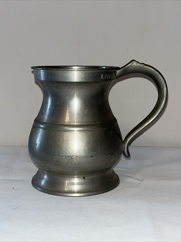 Vintage James Yates 1 Pint Leadless Cast Pewter Mug Made in England