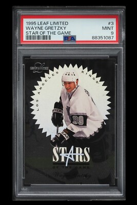 #ad 1995 🏒 PSA 9 Wayne Gretzky Leaf Limited Of The Game #3 amp; Collectors Book $199.42
