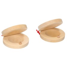 Pair of Castanets Wooden Castanet Finger Clappers Musical Instrument L7E9