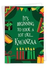 Funny Kwanzaa 5"x7" Greeting Card w/ Envelope (1 Card) Beginning To Look LIke