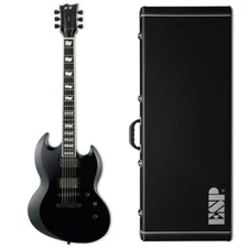 ESP E-II Viper Black Electric Guitar + Hard Case Japan BLK EII E 2 BLK - B-Stock