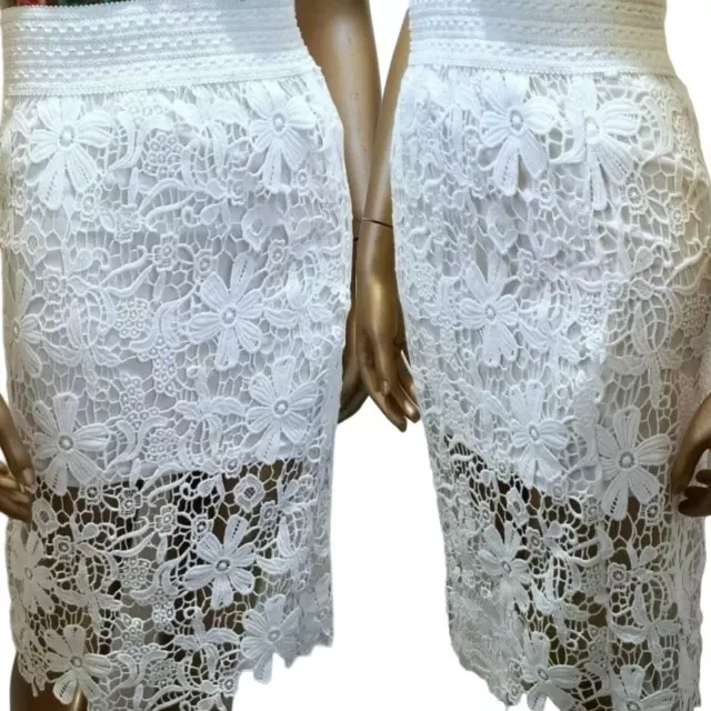 White lace cheap overlay skirt
