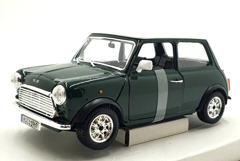 1/18 ミニクーパー Mini Cooper 1969 ダイキャスト製ブラーゴ ミニカー 1969 ミニクーパー 1300 白/黒 1/18 ブラゴ 予約商品