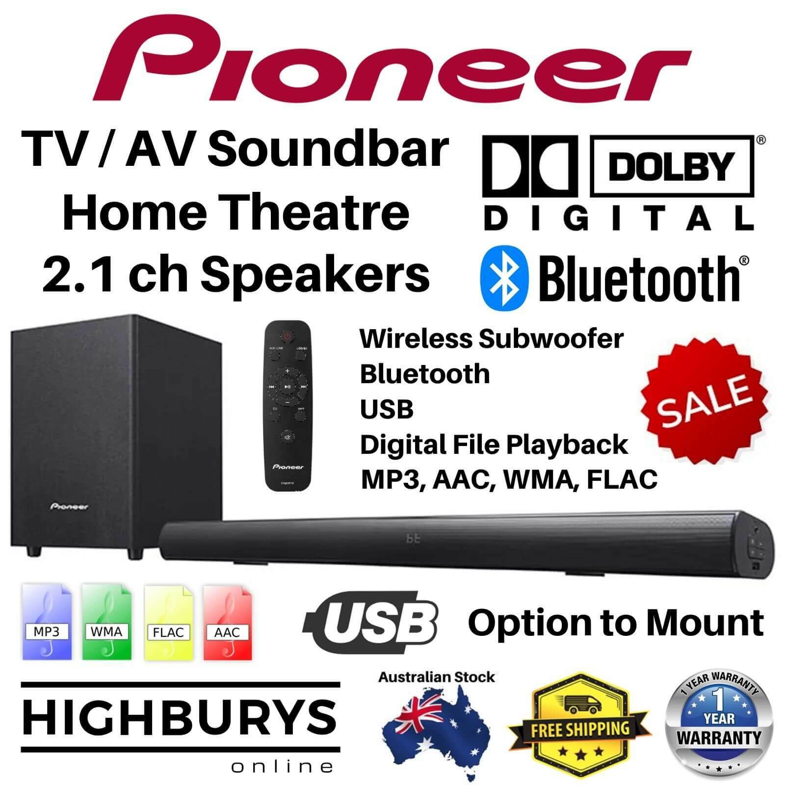 wireless bt 2.1 soundbar