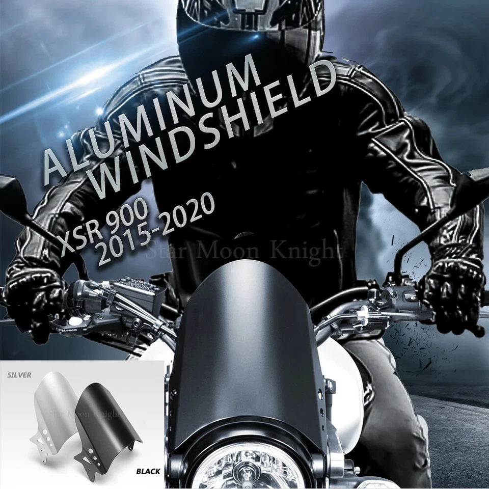 Parabrisas negro para Yamaha XSR 900 2015-2020 deflector de parabrisas Foto 3 de 4