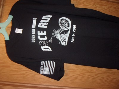 T-shirt Motard Dogs For Heroes Motorcycle Dice Run - Taille XL, Marque Gildan, Occasion Très Bon état
