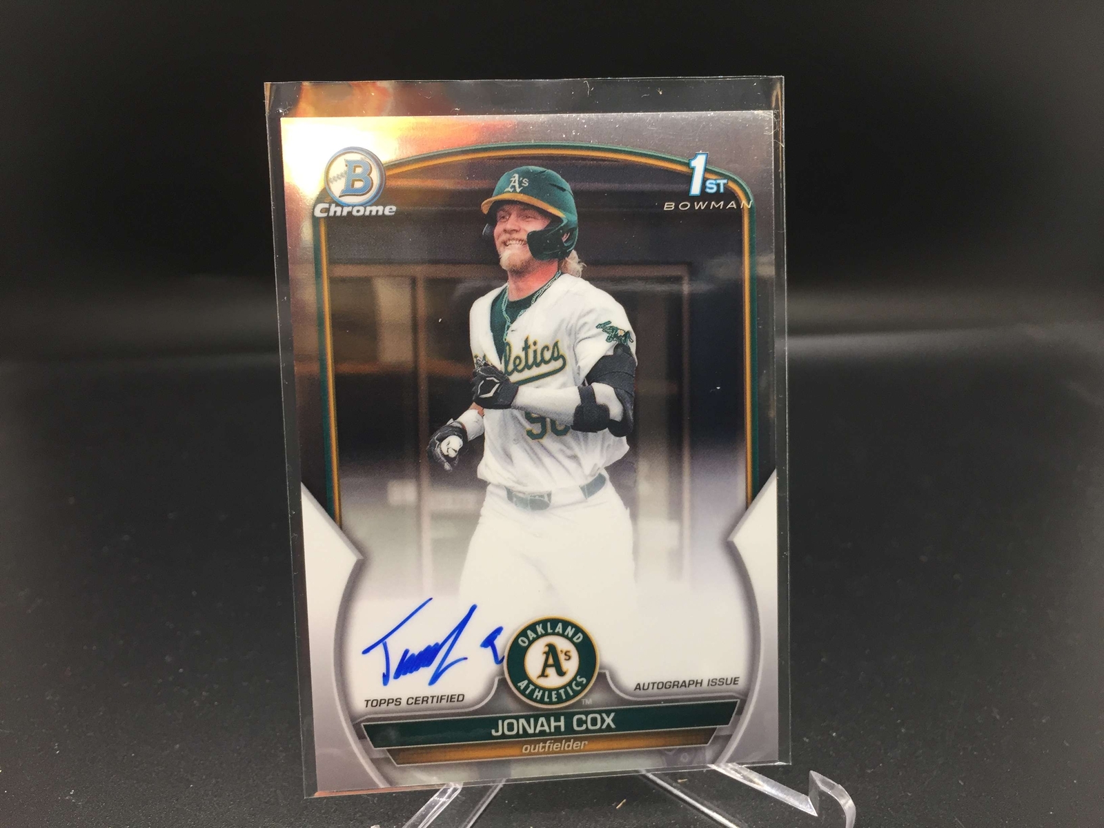 Jonah Cox 2023 Bowman Draft Chrome Auto BCA-JCO Athletics 1st