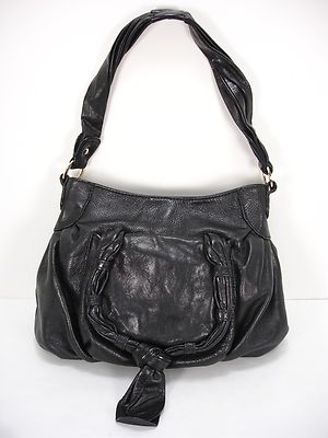 CORSO COMO SONATA BLACK SHIMMERY LEATHER HANDBAG SHOULDER BAG PURSE