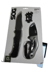 NEW! 5pk SOG FIELD COMBO KIT! 2 FIXED BLADE KNIVES, 2 SHEATHS, 1 MACV TOOL!