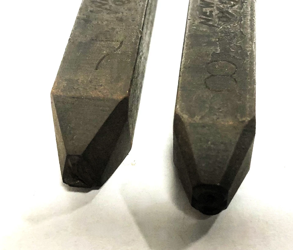 New Method 3/16 Inch Number Metal Stamp 7 & 8 USED - Image 2 of 4