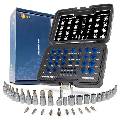 Esterno Torx Dadi 34 Pz. Innentorx Set Chiavi A Bussola Punte Auto Attrezzi