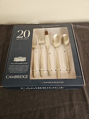 NEW Cambridge Satin Stainless Steel Flatware Service For 4 For