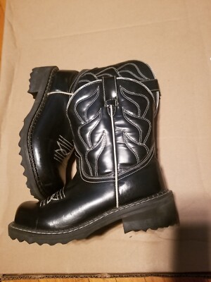 JOHN FLUEVOG F SOLE SHOE ANKLE COWBOY PLATFORM