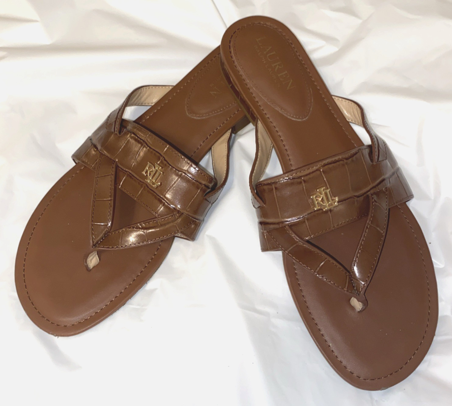 Lauren Ralph Lauren Rosalind LTR Thong Sandals Size 9B Leather