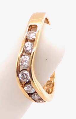 14Kt Gelbgold Freestyle Ring Braut Ehering 7 Diamanten 0,50 TDW 101-169