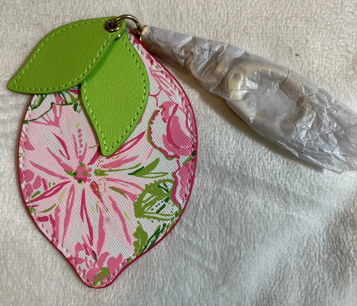 Lilly Pulitzer Bag Charm Key Chain Lemon 8 NWOT