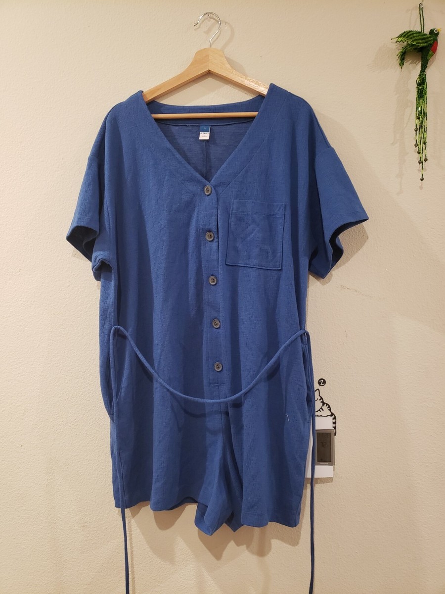 old navy womens Romper Short Sleeve XL blue