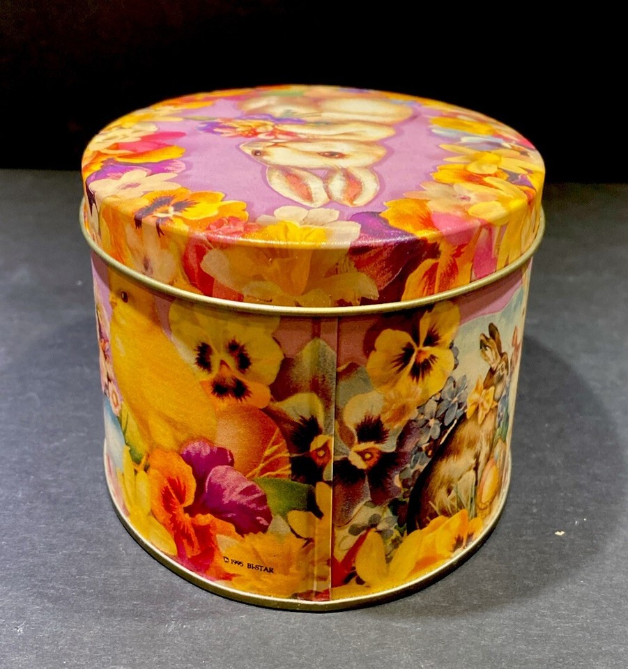 Ivory Spring Oreo Tin Box Container Oval Bunny Flowers USA 1995 eBay