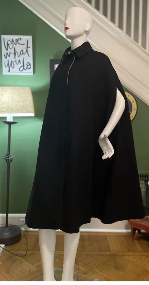 RARO Sydney Haber NY París Roma DE COLECCIÓN CAPA DE LANA PEQUEÑA Azul Marino 🌻 Foto 4 de 4