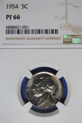 1954 NGC 5C PF66 JEFFERSON NICKEL #B50032