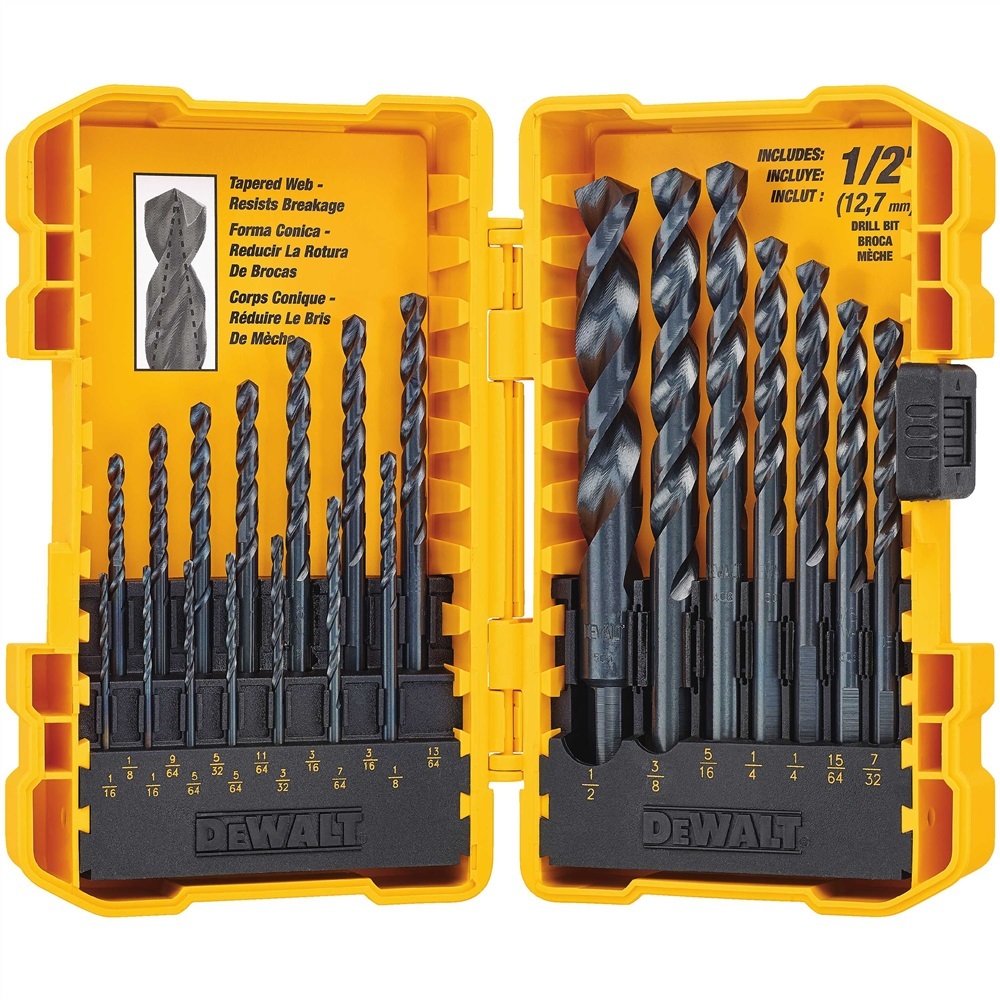 DeWALT 21 PC. BLACK OXIDE DRILL BIT SET • GENERAL PURPOSE • Wood