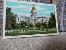 VINTAGE POSTCARD STATE CAPITAL DENVER, COLORADO KEPT IN PROTECTIVE SLEEVE