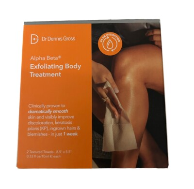 Dr. Dennis Gross Skincare Alpha Beta Exfoliating Body Treatment 2 Towels New