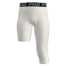 Youth Boys Compression Pants One Leg 3/4 Leggings for Basketball Kids Sports ...