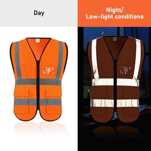 Safety Vest for Work, High Visibility, with Pockets, 1 Pack, 5 Pack image 4