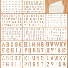 1/2, 3/4, 1, 2 Inch Letter Stencils for Painting, 14 Pack Reusable Plastic Al
