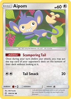 Aipom 169/236 SM - Cosmic Eclipse NM Pokémon TCG