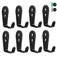 8 PCS Black Heavy Duty Single Wall Mount Hooks Coat Hat Garage Hanger Rack