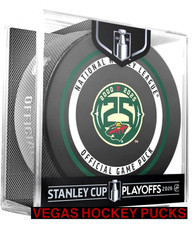 2026 MINNESOTA WILD NHL PLAYOFFS OFFICIAL ROUND 1 GAME PUCK  ARRIVING APRIL 24