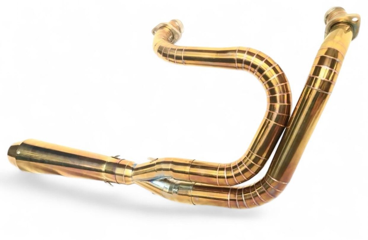 Handmade Stainless Steel 2-Into-1 Exhaust Fit For Harley Dyna Wide