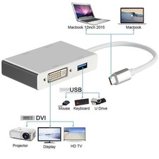 USB C Video Adapter 4 In 1 Multi Display Converter Plug and Play High Definition