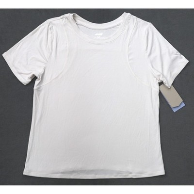 Avia Ribbed T-Shirt Women XXL Cream NEW Tencel Modal Stretch Active Crew Neck