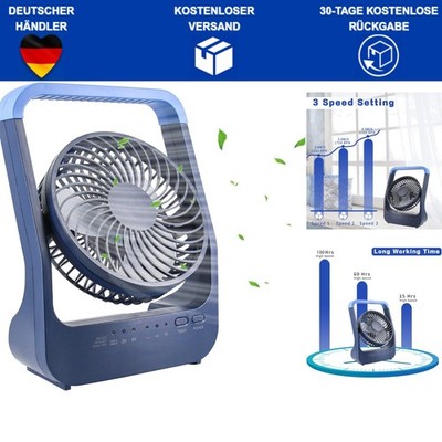Tischventilator Mini USB 20000mAh Leise 3 Geschwindigkeiten 180° drehbar für