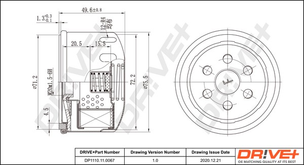Dr!Ve+ DP1110.11.0067 ÖLfilter FüR Alfa Romeo,Alpine,Aro,Belarus,Dacia,Jeep,Lanc-image