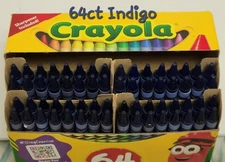 64ct Crayola Crayons (Indigo) Single Color Bulk Lot Wax Melting Crafts