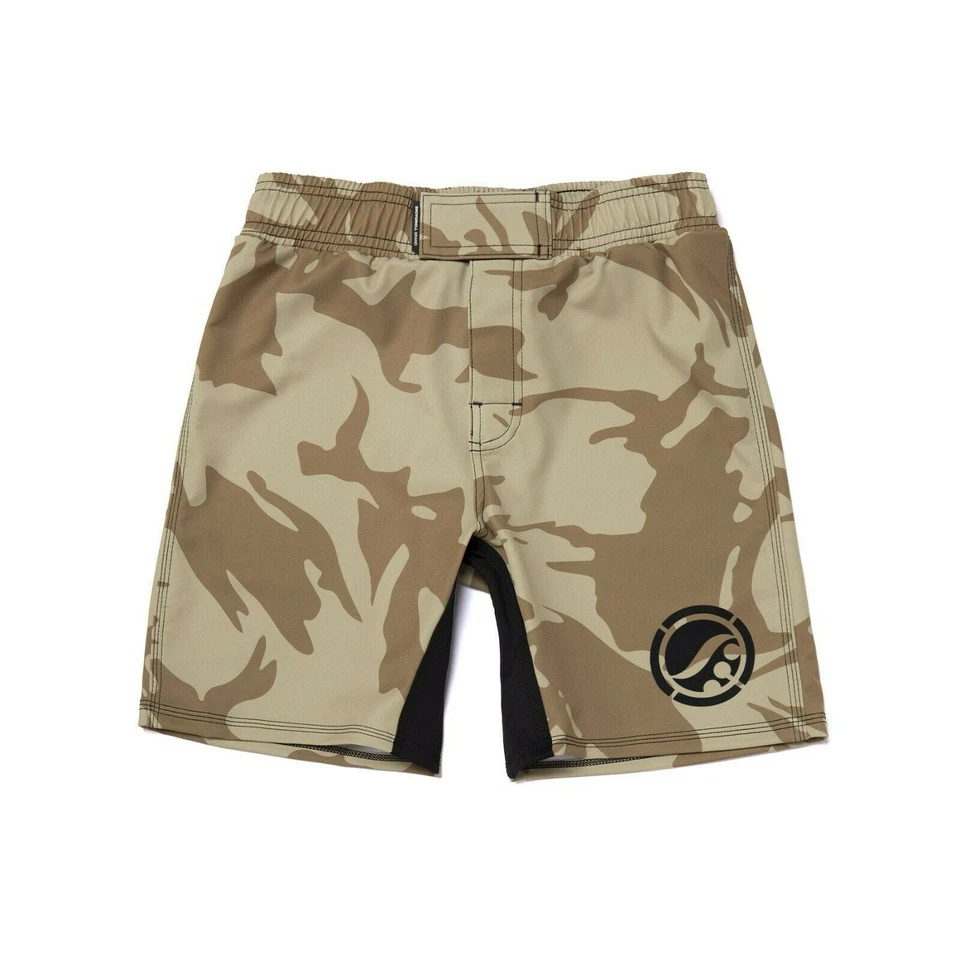 Shoyoroll Tan Camo Training Rash Guard SS & Fitted Shorts Bjj No Gi Competitor - Image 3 of 4