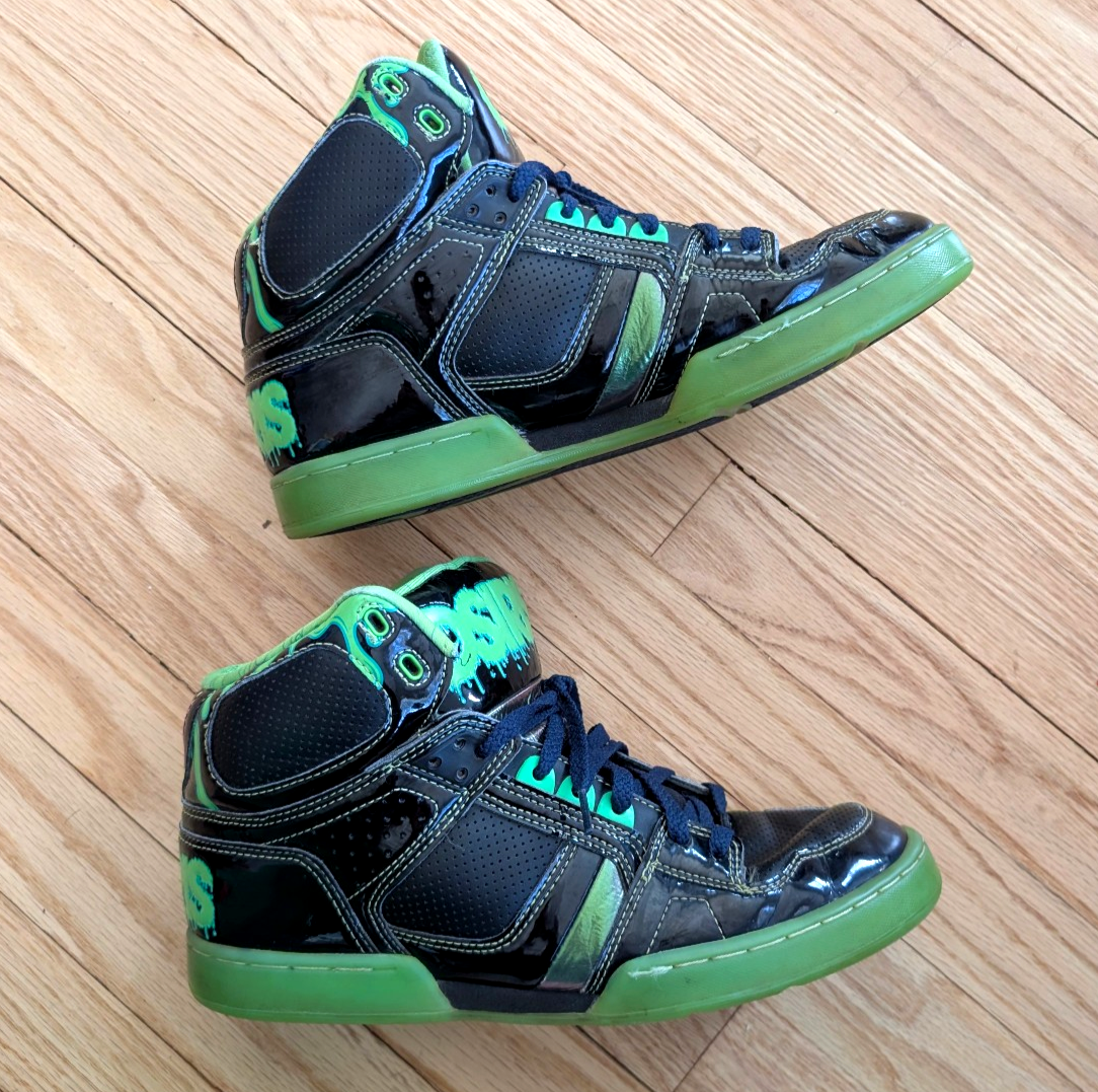 EUC Rare Osiris NYC 83 Green Slime High Tops Men