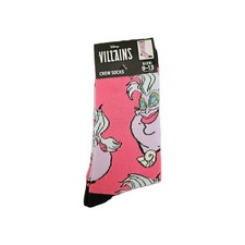 Disney Villians Ursula Crew Socks Size Pink Size 9-13