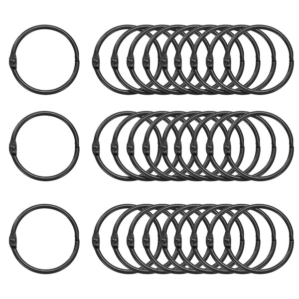 50 StüCke Binder Ringe 1,5 Zoll Lose Blatt Binder Ring Metall Buch Ringe Schwarz-image